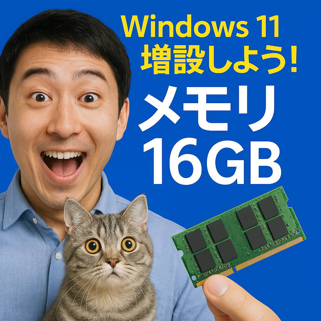 メモリ増設で更なる快適さを！Windows11は16GB以上がおススメです！